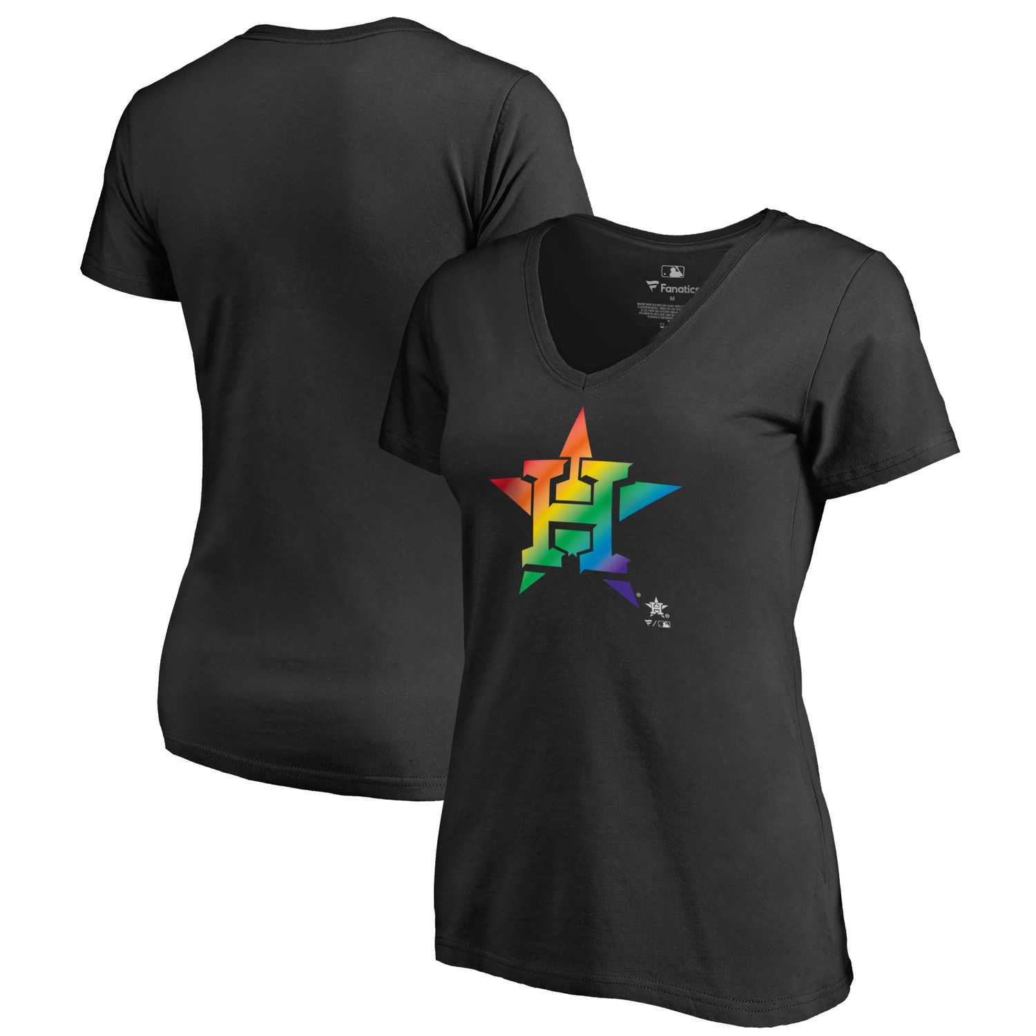 Women Houston Astros Fanatics Branded Pride Black T Shirt Fyun